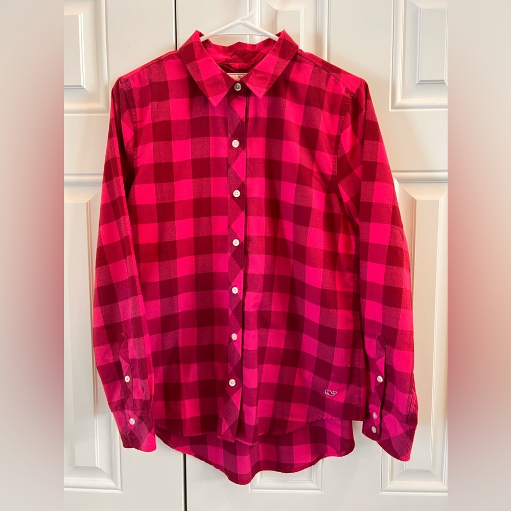 Vineyard Vines Hot Pink Plaid Shirt